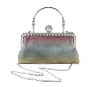 sodeber Sac à main avec strass étincelants pour fête de mariage ou banquet, Rouge coloré, Medium