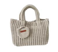 sodeber Sac à main élégant tissé à la main, sac à main au crochet de capacité spacieuse, sacs tricotés élégants adaptés à la mode, Beige Bg, Medium
