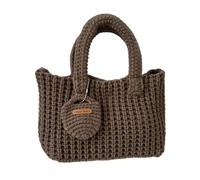 sodeber Sac à main élégant tissé à la main, sac à main au crochet de capacité spacieuse, sacs tricotés élégants adaptés à la mode, Couleur café Cf, Medium