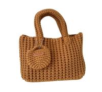 sodeber Sac à main élégant tissé à la main, sac à main au crochet de capacité spacieuse, sacs tricotés élégants adaptés à la mode, Orange Couleur O, Medium