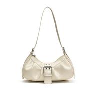 sodeber Sac à main en cuir synthétique pour femme - Tendance - Bandoulière plissée - Esthétique, Blanc W, Medium