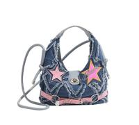 sodeber Sac à main pour femme avec étoile à cinq branches - Sac à bandoulière en jean - Messagers simples pour les voyages quotidiens