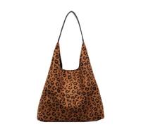 sodeber Sac à main rétro pour femme Imprimé léopard Style coréen aisselle Grande capacité, Yb brun jaunâtre, Medium