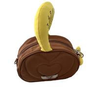 sodeber Sac de maquillage coréen en nylon tendance pour femme et fille, Marron Bn, Medium