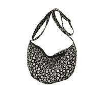 sodeber Sac fourre-tout tendance vintage décontracté avec imprimé floral en tissu naturel et élégant pour le shopping ou, Noir BK., Medium
