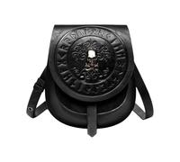 sodeber Sac latéral en cuir PU d'inspiration rétro médiévale européenne pour femme, Noir BK., M, Western