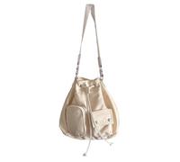 sodeber Sac seau en nylon à la mode et confortable pour femmes, sacs à bandoulière spacieux, bandoulière féminine, Beige Bg, Medium