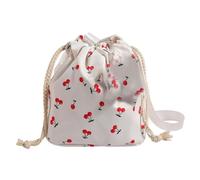 sodeber Sac seau pour femme avec cordon de serrage pour shopping, rendez-vous galant, motif cerises à bandoulière pour voyage quotidien, Blanc Sans Pendentif W-2, Medium