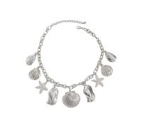 sodeber Sea Charm Collier Déclaration Bijoux avec Texture Sea Star Shell Charm Feature Coastal Neckchain Présent Bijoux de vacances pour