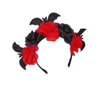 sodeber Serre-tête Fleur De Sorcière Pour Halloween, Costume Du Jour De La Mort, Bandeau Pour Enterrement De De Jeune Fille, Chauve-souris, Rose, Cerceau Pour Cosplay