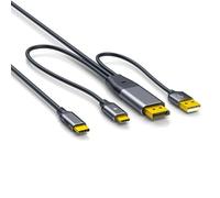 sodeber USB C to Converters Video Cable 4K@60Hz Touch Control Enableds for Portable Monitors Gaming Devices DP to USB C Cable for Mobile Monitor