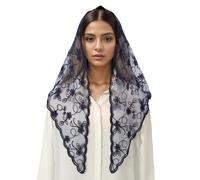 sodeber Voile Mantille en Dentelle pour Femmes, Élégant, Fleur, pour Église Catholique, Vintage, Masse Latine, Couvre-tête, Écharpe, Vêtements De Cou