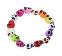 sodeber Women's Colorful Skull Bracelet Gothic Linked Adjustable Elastic Rope Prayer Bead Jewelry Ins Women's Elastic Goth Colorful Prayer Bead