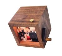 sodeber Wooden Hand Crank Animations Viewer for 16 Personalizing Photos Memory Flipbook Mechanical Picture Frame Album Gift Wooden Crank Photo Display