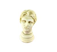 SODEF Buste d'Alexandre Le Grand Antique 14 cm en Polyester Blanc Décoration Historique pour Bureau et Collectionneurs - Blanc, Taille Unique