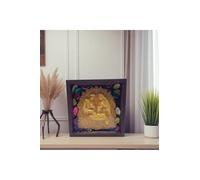 SODEF Cadre Photo Bois Feuille Séchée Époxy 17.5cm, Style Rustique, Décoration Murale Religieuse Mère Marie Famille Sainte - Doré