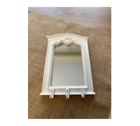 SODEF Porte-clés Moderne avec Miroir, Suspendu Mural, Blanc, Céramique, 14 x 20 cm - Blanc
