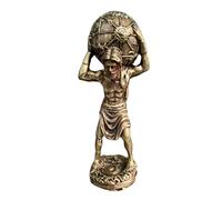 SODEF Statue Atlas Titan Portant Le Monde 19 cm, Figurine Décorative en Polyester Doré, Style Géométrique, Idée Cadeau Originale pour Maison et Bureau - Or, Taille Unique