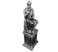 SODEF Statue de Platon Décorative 28 cm, Figurine Moderne en Polyester Argenté pour Bureau, Maison, Bibliothèque, Cadeau Original et Élégant - Argent, Taille Unique