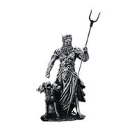 SODEF Statue du Dieu des Enfers Hadès, Décoration Mythologique en Polyester Argenté, Sculpture Abstraite, Ensemble de 2 Pièces - Argent, Taille Unique