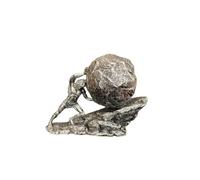 SODEF Statue Sisyphe Mythologie Grecque 25 cm Argenté Décoration Intérieure Sculpture de Collection Moderne - Argenté, Taille Unique