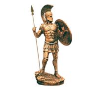 SODEF Statuette de Guerrier Spartiate Leonidas Gladiateur 34 cm - Décoration Cuivrée Traditionnelle pour Bureau et Maison - Cuivre, Taille Unique