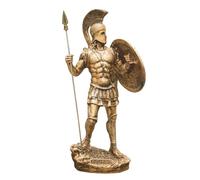 SODEF Statuette de Guerrier Spartiate Leonidas Gladiateur 34 cm - Décoration Traditionnelle Dorée pour Bureau et Maison - Doré, Taille Unique
