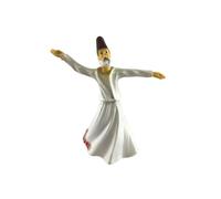 SODEF Statuette Décorative Derviche Tourneur Blanc 13 cm - Figurine Spirituelle en Polyester, Thème Naturel, Décoration Intérieure - Blanc, Taille Unique