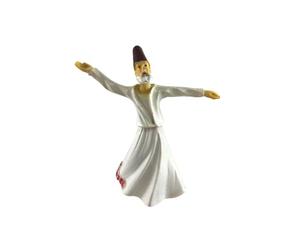 SODEF Statuette Décorative Derviche Tourneur Blanc 13 cm - Figurine Spirituelle en Polyester, Thème Naturel, Décoration Intérieure - Blanc, Taille Unique