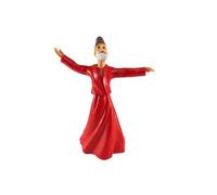 SODEF Statuette Décorative Derviche Tourneur Rouge 20 cm - Figurine Spirituelle en Polyester, Thème Rétro, Décoration Intérieure - Rouge, Taille Unique