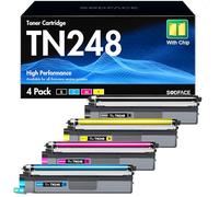 SODFACE TN248 TN 248 TN248XL Compatible avec Brother MFC-L3760CDW Toner pour Brother MFC-L3740CDW DCP-L3560CDW HL-L3240CDW MFC-L3740CDWE DCP-L3560CDW MFC-L8390CDW (noir, magenta, jaune, cyan)