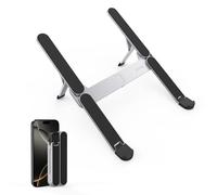 SODI 【Innovant et Ultra Compact】 Support PC Portable Palmé, Pliable & Portable, 6 Niveaux Réglables, Léger pour Voyages/Bibliothèque/Café, Compatible MacBook, HP, Sony, Dell et PC 10-16''(Argenté