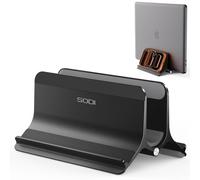 SODI Support Vertical pour Ordinateur Portable de Bureau, Support pour Ordinateur Portable en Aluminium Compatible avec MacBook Pro, MacBook Air jusqu'à 17", Refroidissement Automatique par gravité