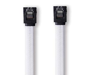 SODIAL 50cm Sata 3.0 III Sata3 7Broches Cable de Données Cables Ssd 6Gb / S Cable de Données pour Disque Dur avec Gaine en Nylon avec Disque Dur Et Version Gainée de Nylon (Rouge)