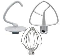 SODIAL Kit de mixage 3 pièces compatible KSM150 - fouet crochet pétrisseur batteur plat (gris)