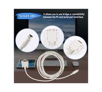 SODIAL(R) DB9P a 8P Din RS232 Telecharger Cable Blanc 8.2 Ft pour PLC DVP-EH