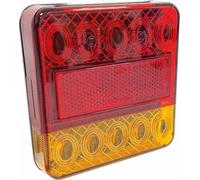 SODIFLASH TOPCAR - Feu arrière carré LED 12V 4 Fonctions cabochon Orange/Rouge - Blister - TOP31760003