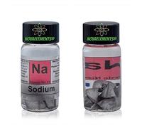 Sodium Métallique Élément 11 Na, 1 Gramme en Huile Minéral en Flacon de Verre avec Étiquette