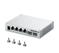 SODOLA Switch Ethernet 2.5Gbps 6 Ports géré Via Le Web, 4 Ports 2.5G Base-T et 2 Ports 10G SFP+, Refroidissement en Alliage d'aluminium et Montage magnétique, Convient pour Le Bureau et la Maison