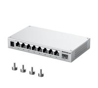 SODOLA Switch Ethernet 2.5Gbps 9 Ports géré Via Le Web, 8 Ports 2.5G Base-T et 1 Ports 10G SFP+, Refroidissement en Alliage d'aluminium et Montage magnétique, Convient pour Le Bureau et la Maison