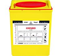 SÖHNGEN® 2009067 Récipient de sécurité KONTAMED - env. 1,7 L, jaune de sécurité, support mural rouge