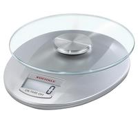 Soehnle Balance de cuisine Roma White, Balance culinaire à affichage LCD, Balance alimentaire d’une capacité de 5 kg avec plateau de pesée en verre, balance numérique, blanc