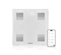 Soehnle Pèse-personne connecté Shape Sense Connect Lite, Balance connectée | Balance électronique, analyse graisse, eau, muscle, IMC, 180 kg, écran LED invisible, 8 utilisateurs, balance impédancemètre