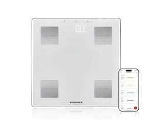 Soehnle Pèse personne connecté Shape Sense Connect Lite, balance impédancemètre avec connexion à une application, analyse corporelle du poids, balance électronique avec écran LED, blanc