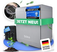 Söko Composteur électrique [2 filtres à Charbon Actif] Composteur électrique Rapide - Solution pour Le compostage dans la Cuisine, Le Jardin et sur Le Balcon | Accélérateur de compostage d'intérieur