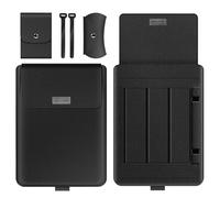 SOENS Étui anti-eau en PU for ordinateur portable, compatible avec Samsung Galaxy Book 4 5 Pro 360, pochette à rabat, support de chargeur, pochette for souris(Black,For 14inch)