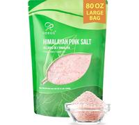 Soeos Sel rose de l'Himalaya, grain fin, 2,3 kg, sans OGM, sel de mer rose de l'Himalaya, sel casher pour recharge de moulin