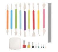 SOESFOUFU 1 kit d'outils pour pâte polymère, comprenant des stylos de modelage à double pointe, un stylet à bille, des emporte-pièces circulaires et lames pour la création de bijoux, de