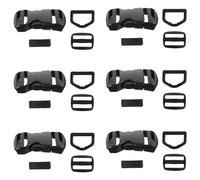 SOESFOUFU 10 Ensembles de Boucles Coulissantes Réglables pour Colliers d'animaux de Compagnie en Pom Noir Mécanisme de Verrouillage Sécurisé pour Usage Extérieur