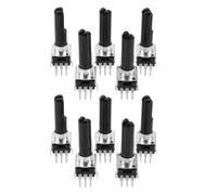 SOESFOUFU 10 Pièces Potentiomètre pour Console de Mixage Audio Bouton Rotatif Lisse et Variation Linéaire, en Plastique et Métal Noir, pour Home Studio Enregistrement et Production Sonore
